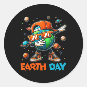 Happy Earth Day 2025 Funny Earth Day Kinder Kleink Runder Aufkleber