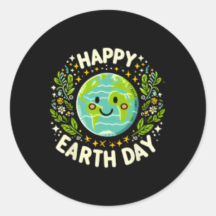 Happy Earth Day 2025 Niedlich Earth Day Kinder Kle Runder Aufkleber