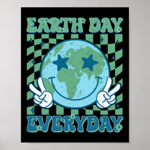 Happy Earth Day 2025 Retro Groovy Earth Day Everyd Poster