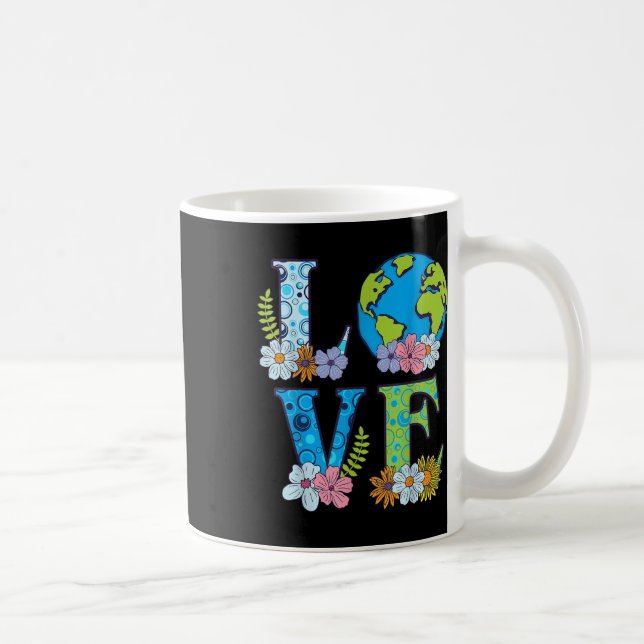 Happy Earth Day Birthday Rett Nature Liebe Girl En Kaffeetasse (Rechts)