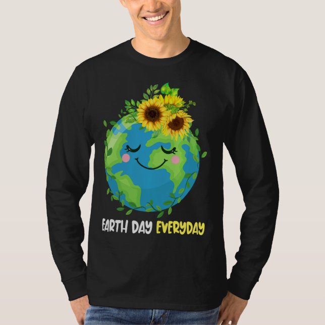 Happy Earth Day Everyday 2023 Earth Sunflower Save T-Shirt (Vorderseite)