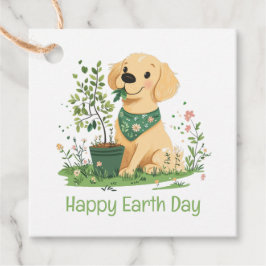 Happy Earth Day Golden Retriever Hundegarten Geschenkanhänger