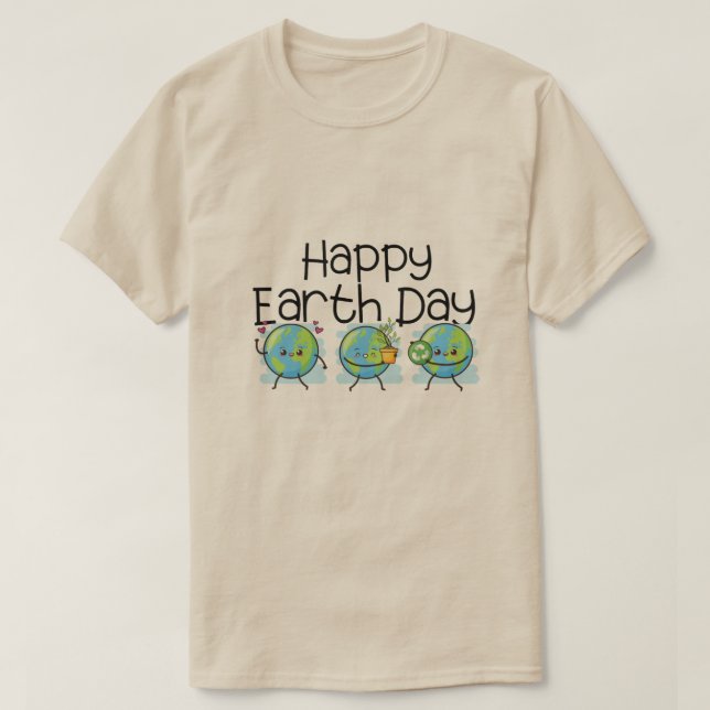 Happy Earth Day Green Peaple Weihnachtsgeschenk T-Shirt (Design vorne)