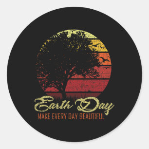 Happy Earth Day Grunge Kinder Jungs Mädchen Männer Runder Aufkleber