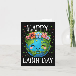 Happy Earth Day Heart Floral Earth Day Jungs Fraue Karte