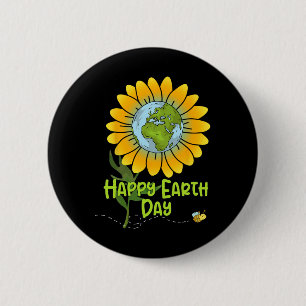 Happy Earth Day Jeden Tag Sonnenblumen Kinder Lehr Button