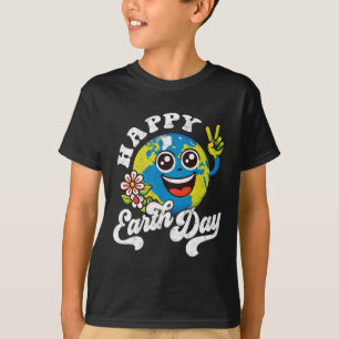 Happy Earth Day Niedlich Peace Sign Blume T-Shirt
