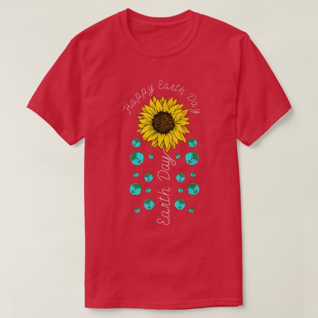 Happy Earth Day Niedlich Sonnenblumen Natur Lover  T-Shirt (Design vorne)