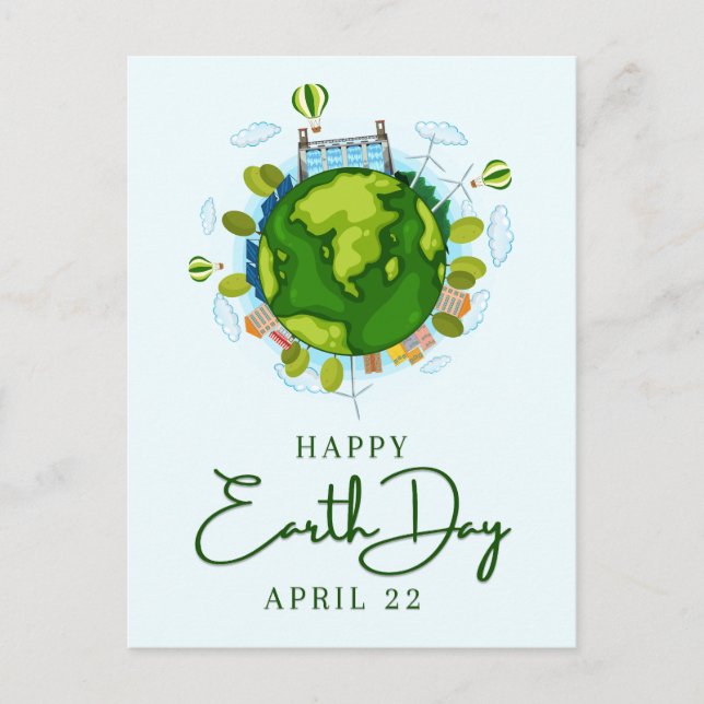 Happy Earth Day Postkarte (Vorderseite)