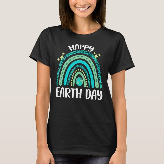 Happy Earth Day Rainbow Leopard Green Earth Day 22 T-Shirt (Vorderseite)