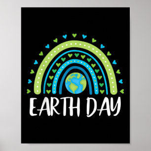 Happy Earth Day Rainbow Niedlich Earth Day Girl Poster
