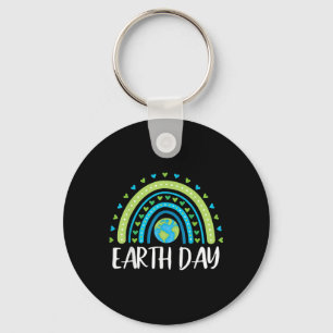 Happy Earth Day Rainbow Niedlich Earth Day Girl Schlüsselanhänger