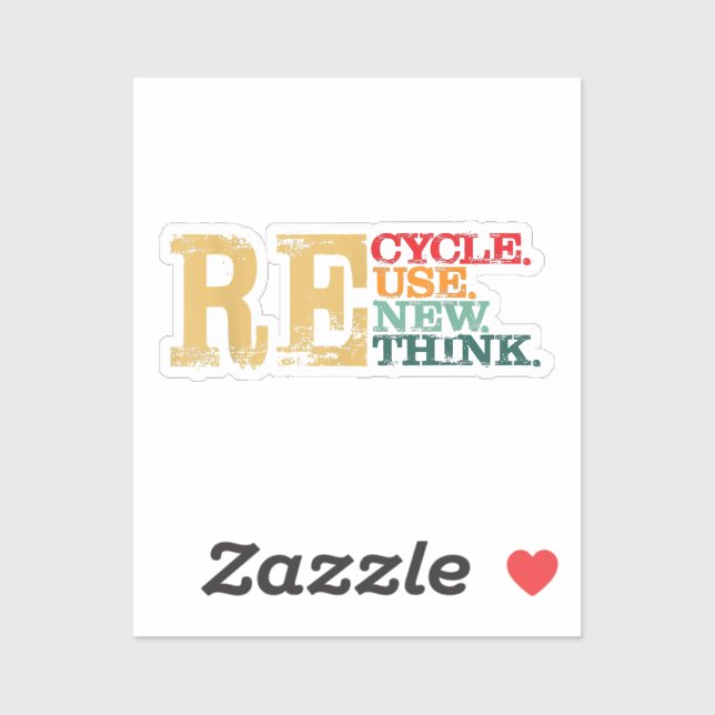 Happy Earth Day Recycle Wiederverwendung - Die Erd Aufkleber (Blatt)