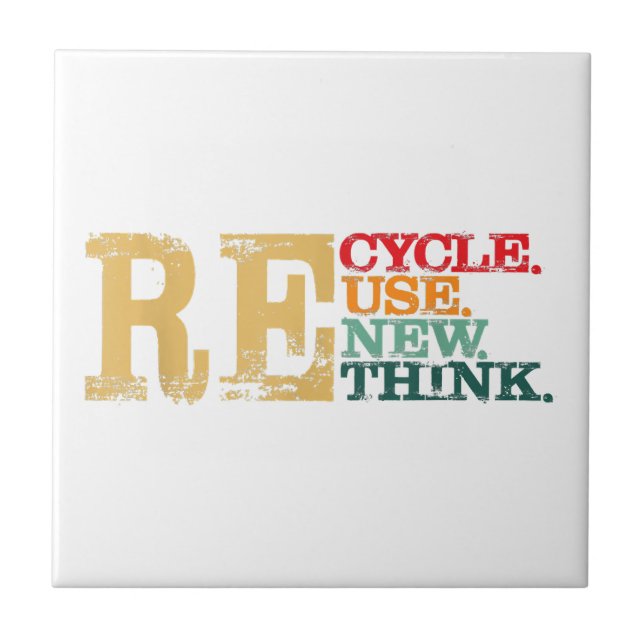 Happy Earth Day Recycle Wiederverwendung - Die Erd Fliese (Vorderseite)