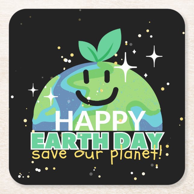Happy Earth Day | Schalten Sie Ihr Licht aus| Desi Rechteckiger Pappuntersetzer (Vorderseite)