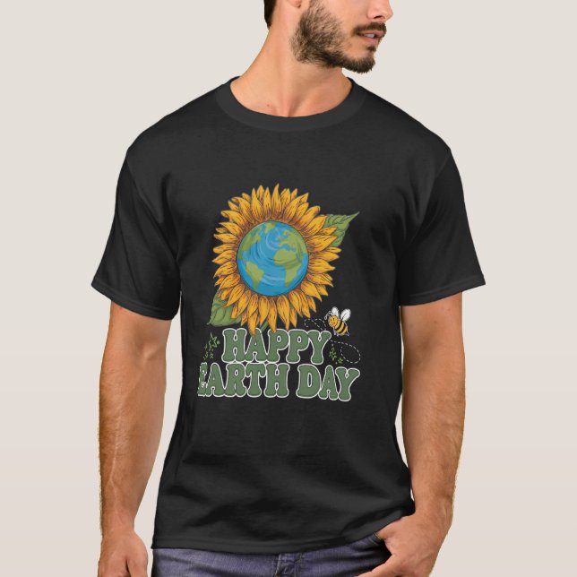 Happy Earth Day Sonnenblume retten den Planeten zu T-Shirt (Vorderseite)