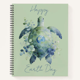 Happy Earth Day Turtle Design Notizbuch