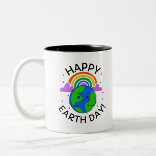 Happy Earth Day Zweifarbige Tasse