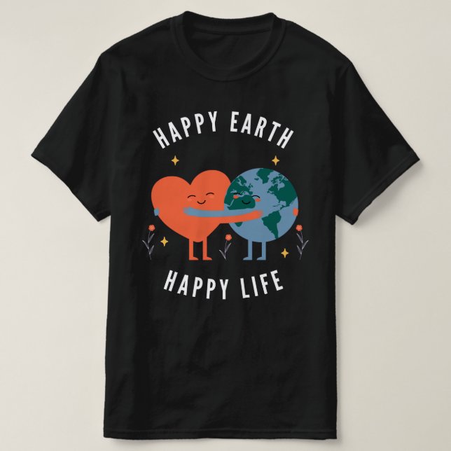 Happy Earth Mens T - Shirt (Design vorne)