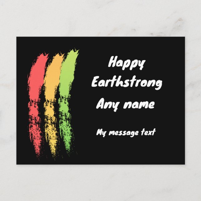 Happy Earthstrong Reggae Birthday Card Postkarte (Vorderseite)