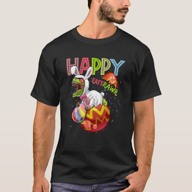 Happy East Rawr Bunny Dinosaur with Easter Eggs fo T-Shirt (Vorderseite)