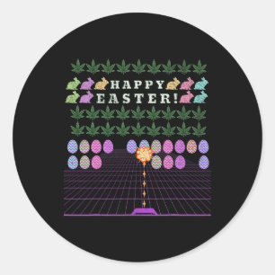 Happy Easter 2025 - Funny Meme Bunny Gaming T-Shir Runder Aufkleber