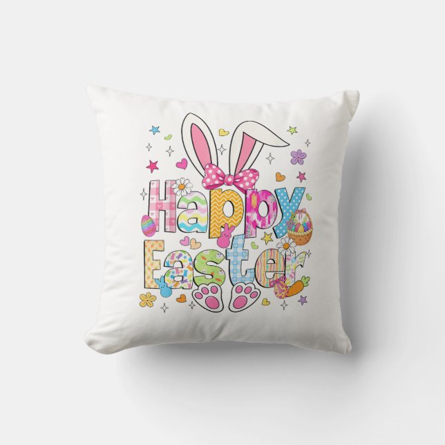 Happy Easter 2026 Cute Bunny Rabbit Easter Day Wom Kissen (Vorderseite)