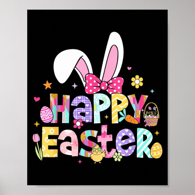 Happy Easter 2026 Cute Bunny Rabbit Easter Day Wom Poster (Vorne)