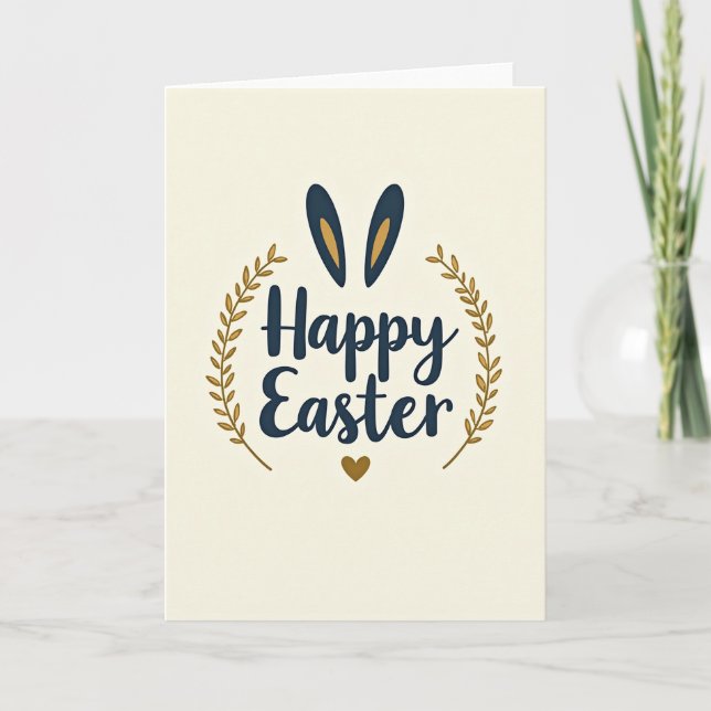 Happy Easter Animal Ears Card Karte (Vorderseite)