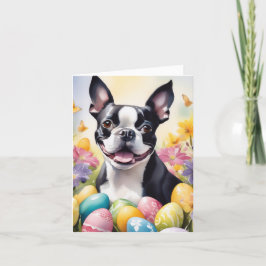 Happy Easter Boston Terrier Feiertagskarte