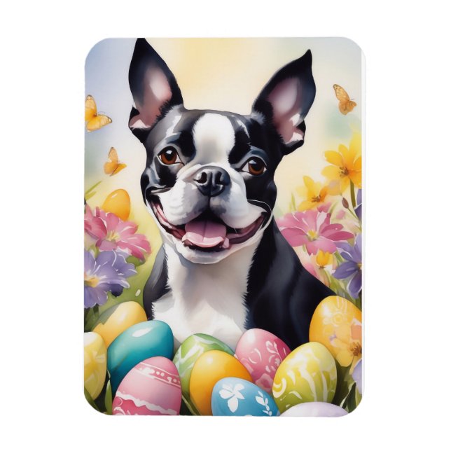 Happy Easter Boston Terrier Magnet (Vertikal)