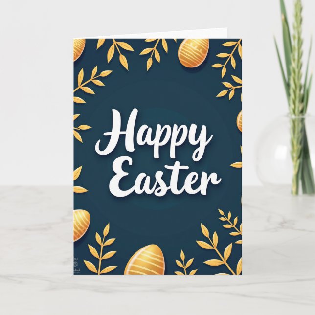 Happy Easter Botanical Art Card Karte (Vorderseite)