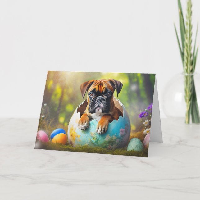 Happy Easter Boxer Welpe Feiertagskarte (Vorderseite)