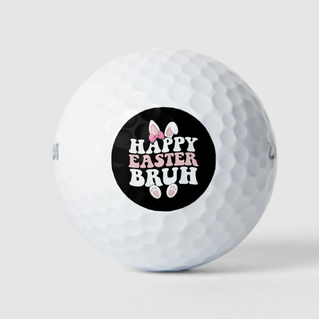 Happy Easter Bruh Bro Bunny Egg Hunt Groovy Retro Golfball (Vorderseite)