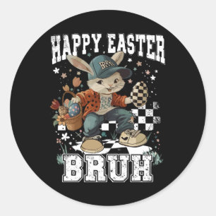Happy Easter Bruh Bunny Skateboarding Kleinkind Ki Runder Aufkleber