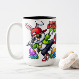Happy Easter Bruh Cool Bunny Sunglasses Streetwear Zweifarbige Tasse