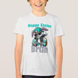 Happy Easter Bruh, Easter Bunny Dabbing Tri-Blend Shirt