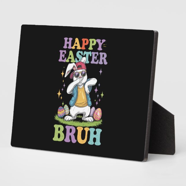 Happy Easter Bruh Funny Dabbing Bunny Rabbit Bro Fotoplatte (Seite)