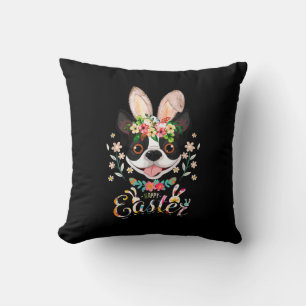 Happy Easter Bunny Boston Terrier Liebhaber von Os Kissen