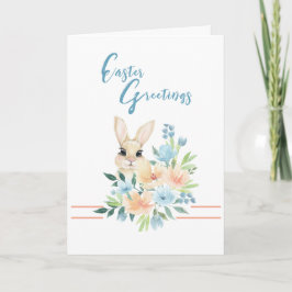Happy Easter Bunny Bouquet Holiday Card Feiertagskarte