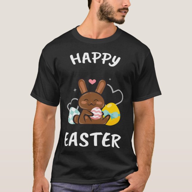 Happy Easter Bunny Chicks Egg Hunting Cute Cool T-Shirt (Vorderseite)