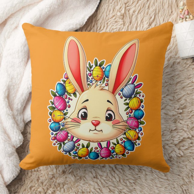 Happy Easter Bunny – Colorful Spring Art almofada Kissen (Decke)