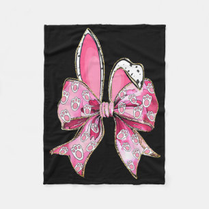 Happy Easter Bunny Coquette Bow Ears Girls Teen Wo Fleecedecke