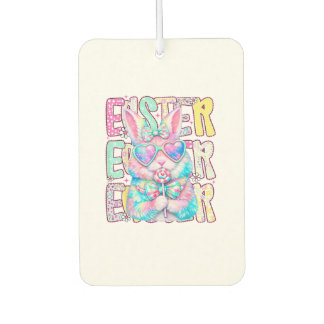 Happy Easter Bunny Coquette Bow Preppy Easter Day  Autolufterfrischer