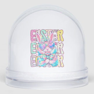 Happy Easter Bunny Coquette Bow Preppy Easter Day  Schneekugeln