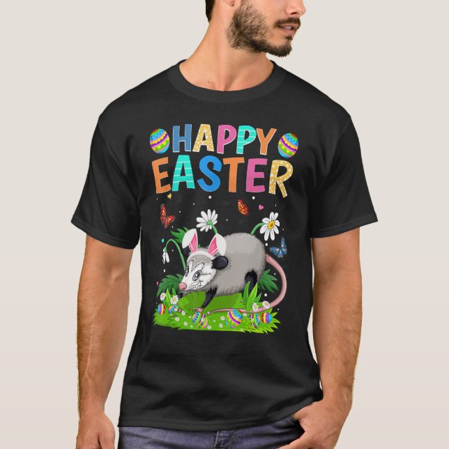 Happy Easter Bunny Egg Funny Opossum Easter Sunday T-Shirt (Vorderseite)