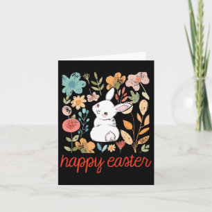 Happy Easter Bunny Floral Blume Vintag Rabbit Wo Karte