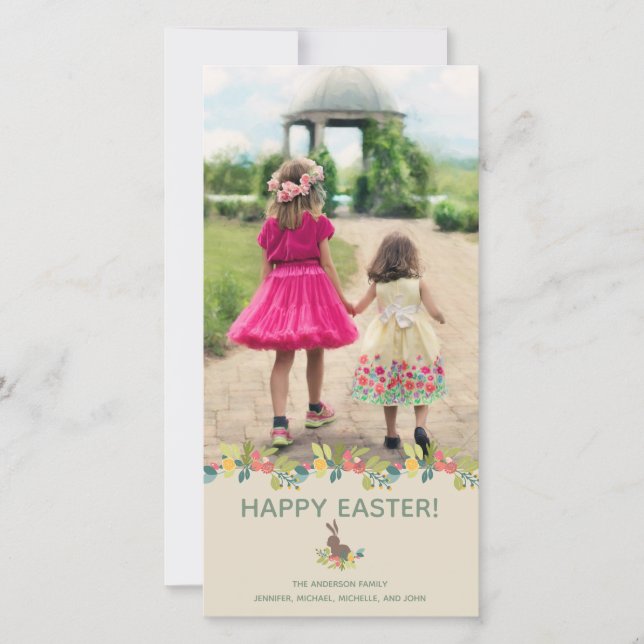 Happy Easter Bunny Foto Card Feiertagskarte (Vorderseite)