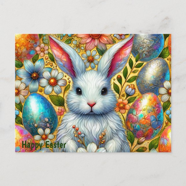 HAPPY EASTER BUNNY GREETING ~ FEIERTAGSPOSTKARTE (Vorderseite)