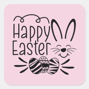 Happy Easter Bunny Holiday Quadratischer Aufkleber